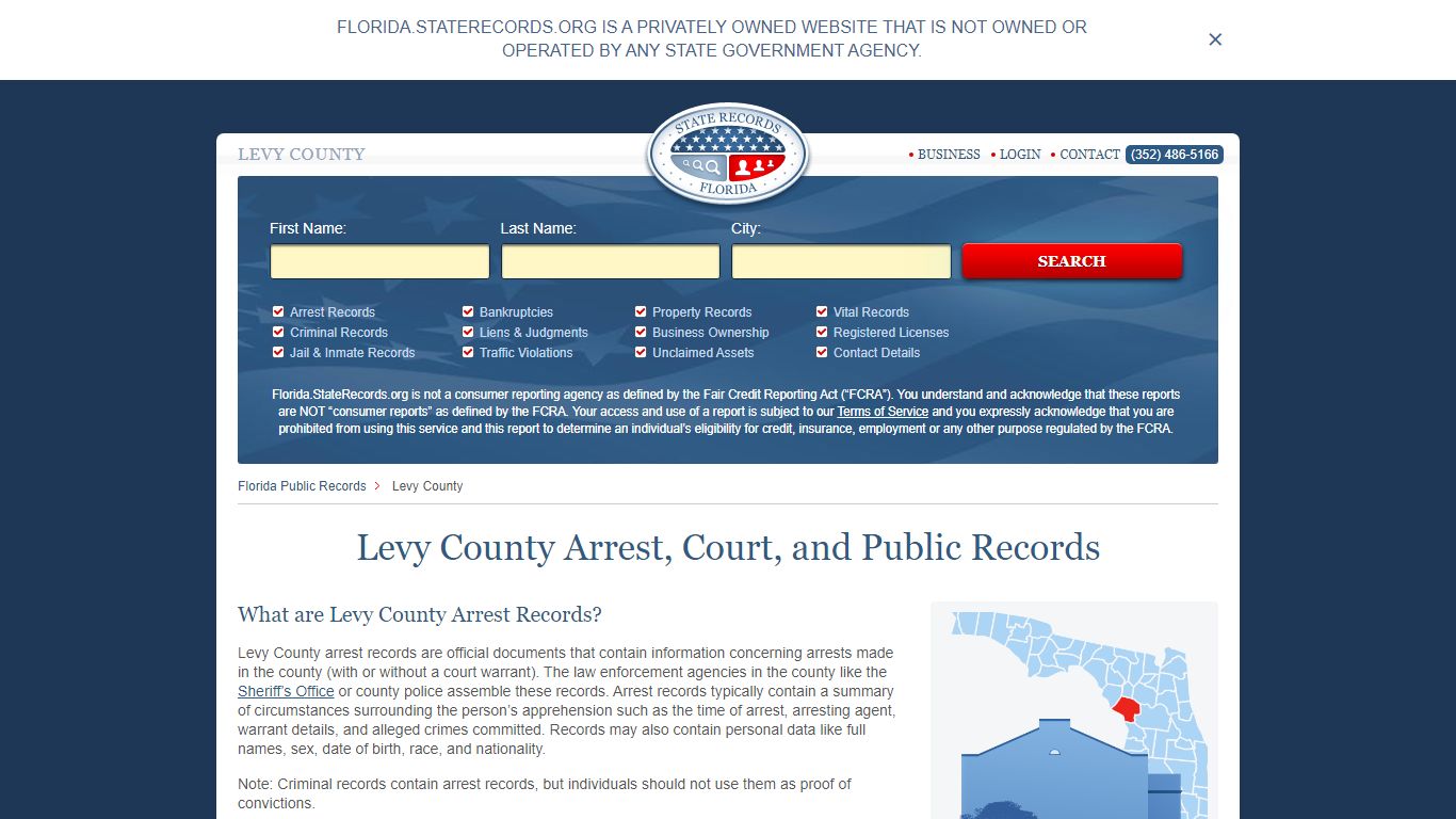 Levy County Arrest, Court, and Public Records