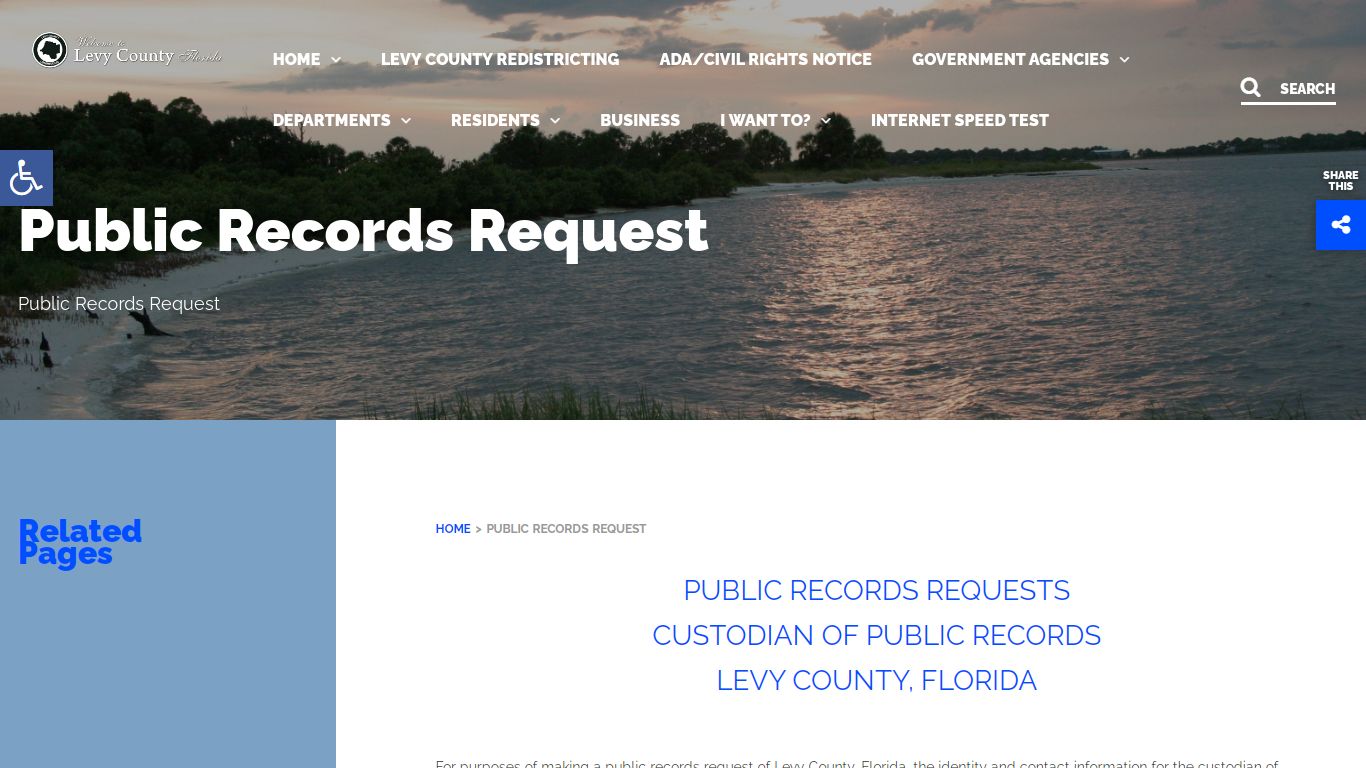 Public Records Request - Levy County, Florida